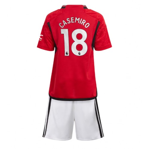 Dětský Fotbalový dres Manchester United Casemiro #18 2023-24 Domácí Krátký Rukáv (+ trenýrky)